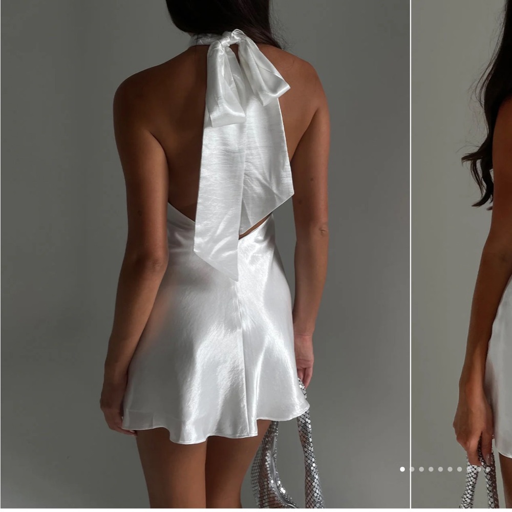 CARTIA
Bow Halter Micro Mini Dress - White